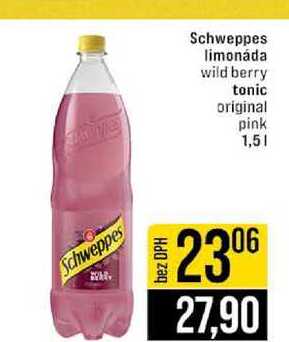 Schweppes limonáda wild berry tonic original pink 1,5l