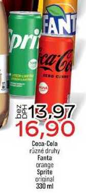 Coca-Cola různé druhy Fanta orange Sprite original 330 ml