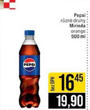 Pepsi různé druhy Mirinda orange 500 ml
