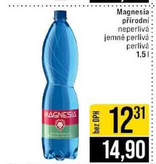 Magnesia přírodní neperlivá jemně perlivá perlivá 1,5l