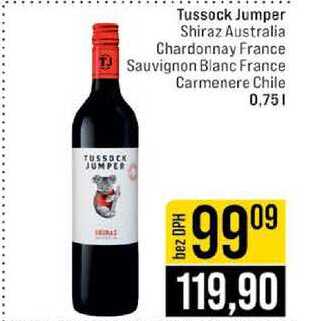 Tussock Jumper Shiraz Australia Chardonnay France Sauvignon Blanc France Carmenere Chile 0,75l