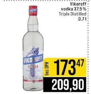 Vikoroff vodka 37.5% Triple Distilled 0,7l