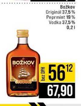 Božkov Originál 37,5% Peprmint 19% Vodka 37,5% 0,2l