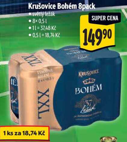 Krušovice Bohém 8pack, 8x 0,5 l