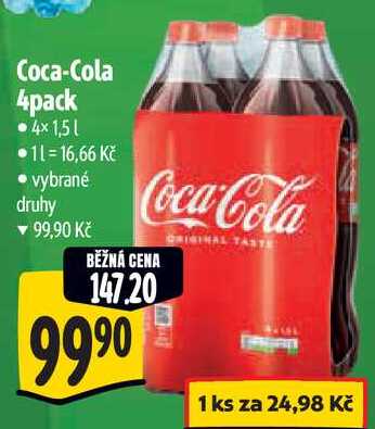 Coca-Cola 4pack, 4x 1,5 l