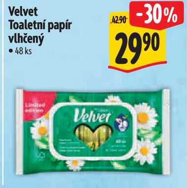 Velvet Toaletní papír vlhčený, 48 ks