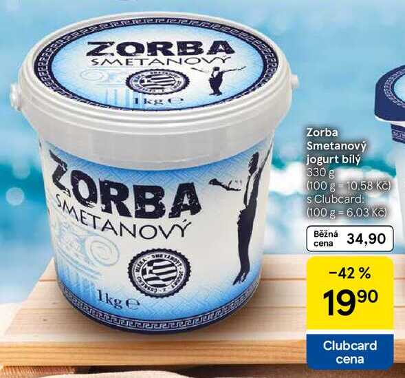 Zorba Smetanový jogurt bílý, 330 g