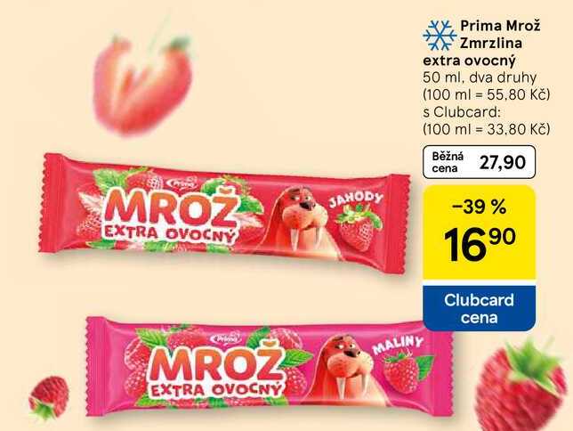Prima Mrož Zmrzlina extra ovocný, 50 ml, dva druhy