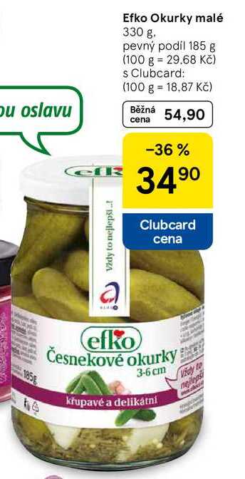 Efko Okurky malé, 330 g, pevný podíl 185 g 