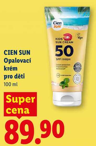 CIEN SUN Opalovací krém pro děti, 100 ml