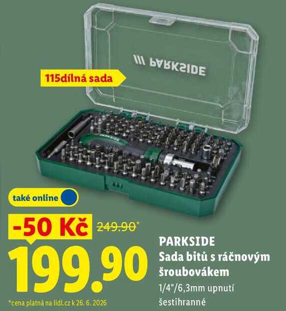 PARKSIDE Sada bitů s ráčnovým šroubovákem