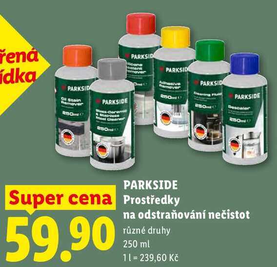PARKSIDE Prostředky na odstraňování nečistot, 250 ml