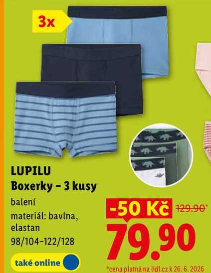 LUPILU Boxerky - 3 kusy