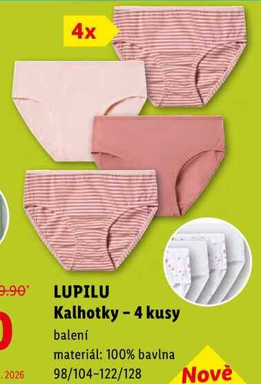 LUPILU Kalhotky - 4 kusy 