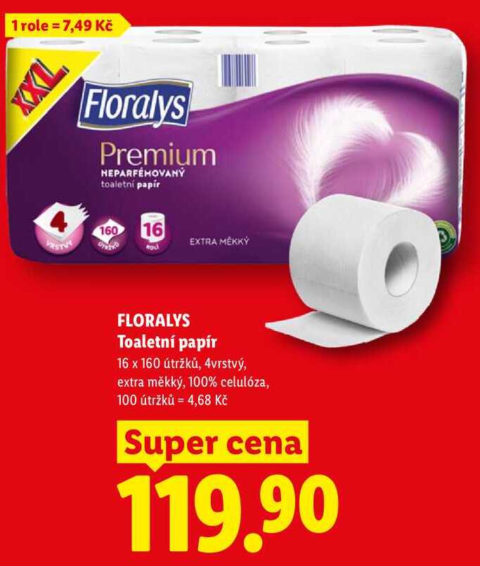 FLORALYS Toaletní papír, 16 rolí