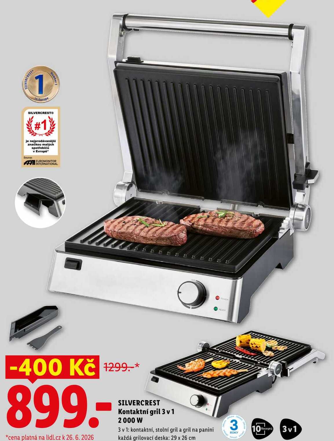 SILVERCREST Kontaktní gril 3v1 2000 W 