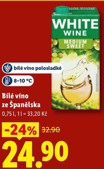 Bílé víno ze Španělska, 0,75 l