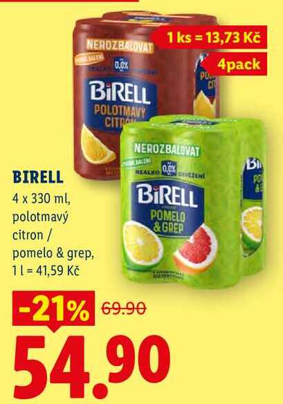 BIRELL, 4x 330 ml