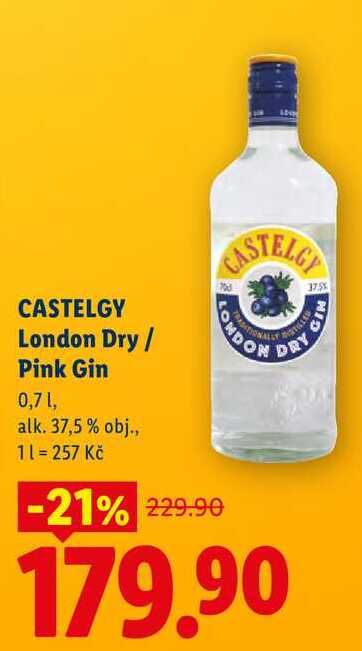 CASTELGY London Dry/Pink Gin, 0,7 l