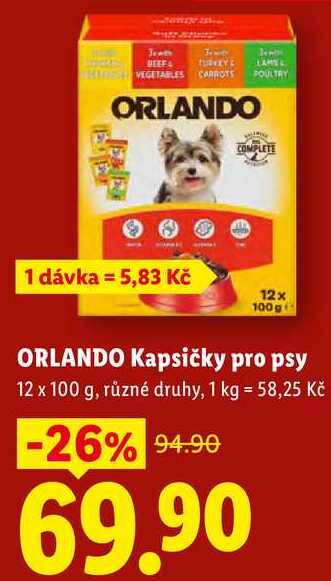 ORLANDO Kapsičky pro psy, 12x 100 g