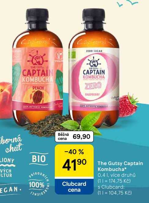 The Gutsy Captain Kombucha, 0.4 l, vice druhů