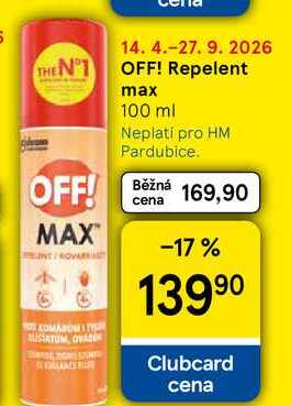 OFF! Repelent max, 100 ml  