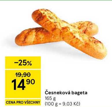 Česneková bageta, 165 g 