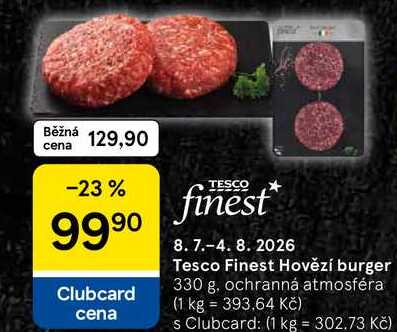Tesco Finest Hovězí burger, 330 g