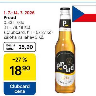 Proud, 0,33 l, sklo