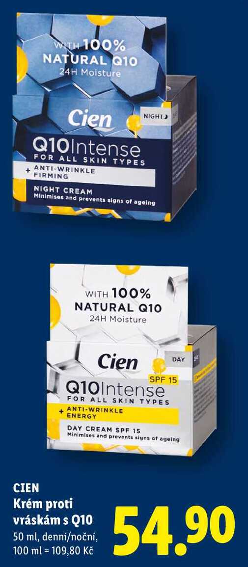 CIEN Krém proti vráskám s Q10, 50 ml
