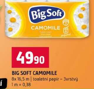 BIG SOFT CAMOMILE 8x 16,5 m toaletni papir 3vrstvý