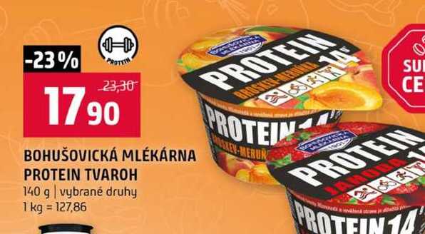 BOHUŠOVICKÁ MLÉKÁRNA PROTEIN TVAROH 140 g vybrané druhy