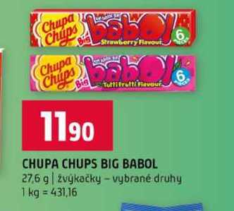 CHUPA CHUPS BIG BABOL 27,6 g žvýkačky vybrané druhy