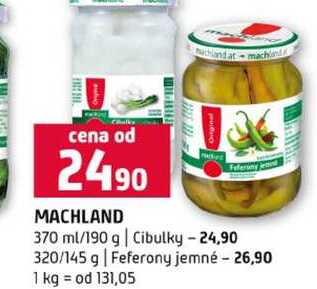 MACHLAND 370 ml/190 g Cibulky 320/145 g Feferony jemné