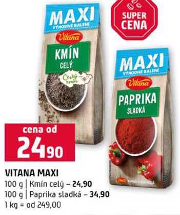 VITANA MAXI 100 g Kmin celý 100 g Paprika sladká