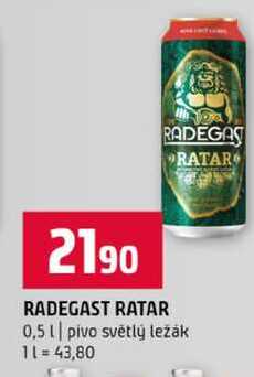 RADEGAST RATAR 0,5l pivo světlý ležák