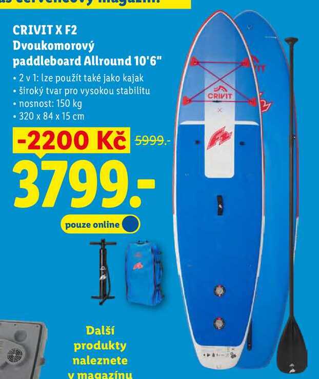 CRIVIT X F2 Dvoukomorový paddleboard Allround 10'6"