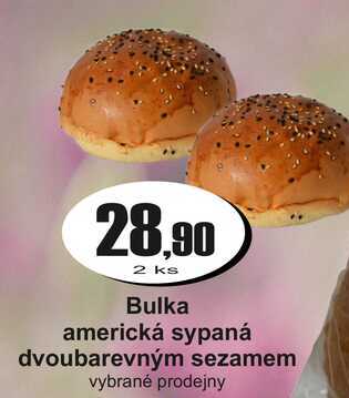 Bulka americká sypaná dvoubarevným sezamem vybrané prodejny 2 ks