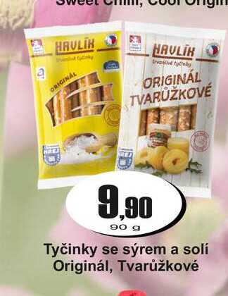 Tyčinky se sýrem a solí Originál, Tvarůžkové 90 g