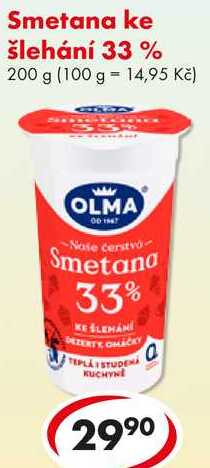 Smetana ke šlehání 33 %, 200 g