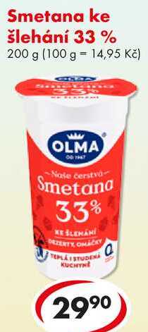 Smetana ke šlehání 33%, 200 g