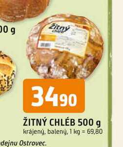 ŽITNÝ CHLÉB 500 g krájený, balený
