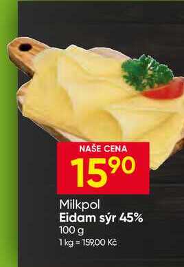 Milkpol Eidam sýr 45% 100 g