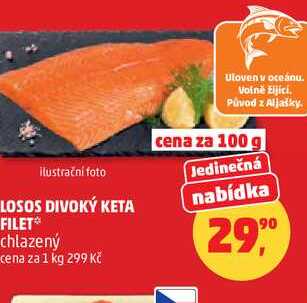 LOSOS DIVOKÝ KETA FILET 100g