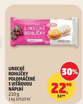 ROHLÍČKY POLOMÁČENÉ S VIŠŇOVOU NÁPLNÍ 210 g 30%