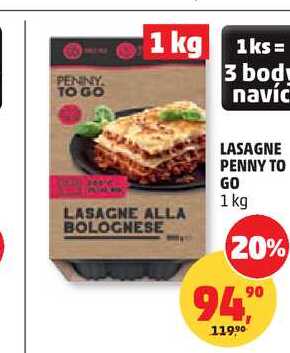PENNY TO GO LASAGNE ALLA BOLOGNESE 1kg