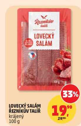 LOVECKÝ SALÁM ŘEZNÍKŮV TALÍŘ krájený 100 g