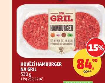 HOVĚZÍ HAMBURGER NA GRIL 330 g