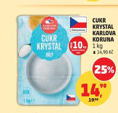 KARLOVA KORUNA CUKR KRYSTAL 1 kg  v akci