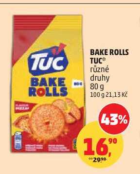 BAKE ROLLS TUC, různé druhy 80 g 